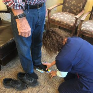 A client visiting a podiatrist near Poughkeepsie, NY